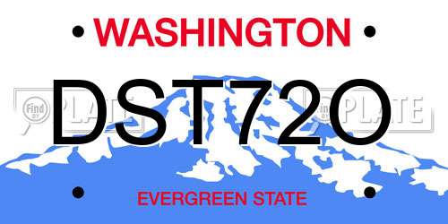 DST72O Washington License Plate