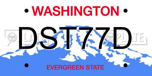 DST77D Washington License Plate