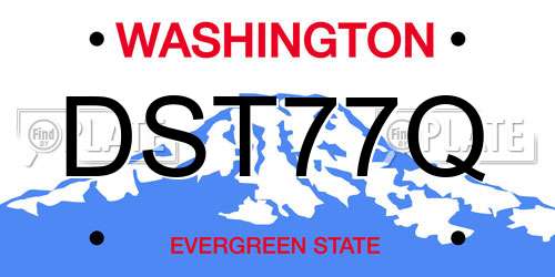 DST77Q Washington License Plate