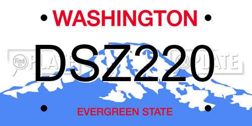 DSZ220 Washington License Plate