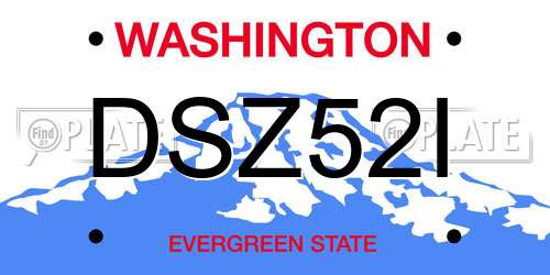 DSZ52I Washington License Plate