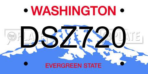 DSZ720 Washington License Plate
