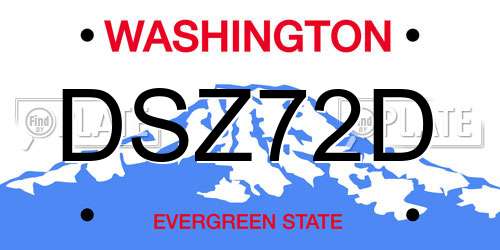 DSZ72D Washington License Plate