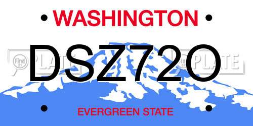 DSZ72O Washington License Plate