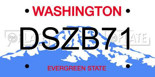 DSZB71 Washington License Plate
