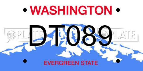 DT089 Washington License Plate