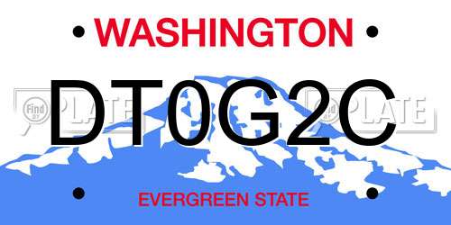 DT0G2C Washington License Plate