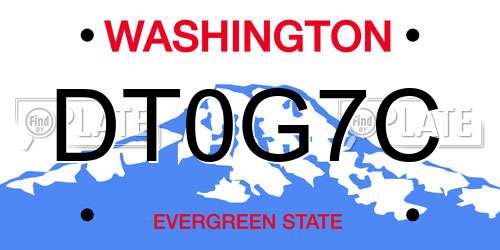 DT0G7C Washington License Plate