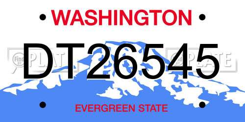 DT26545 Washington License Plate