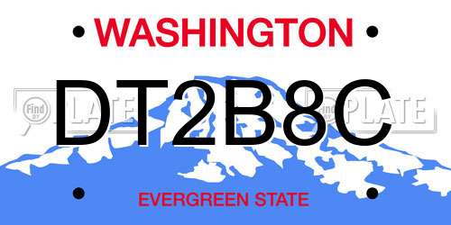 DT2B8C Washington License Plate