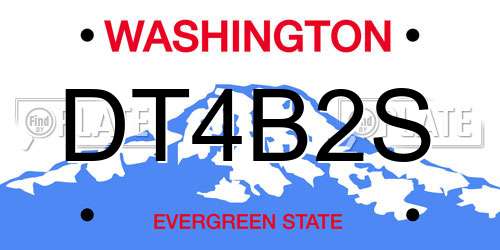 DT4B2S Washington License Plate
