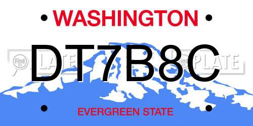 DT7B8C Washington License Plate