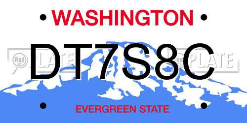 DT7S8C Washington License Plate