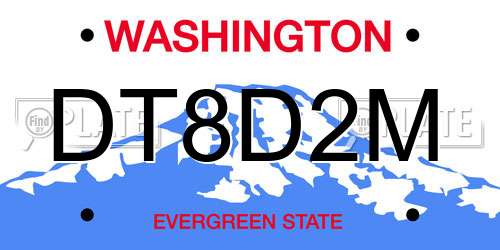 DT8D2M Washington License Plate