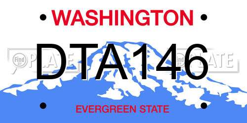DTA146 Washington License Plate