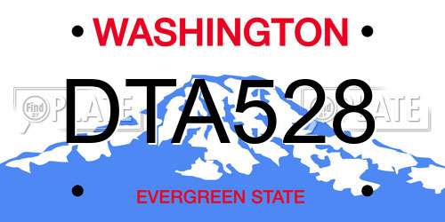 DTA528 Washington License Plate