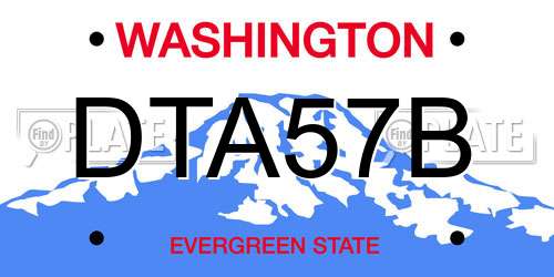 DTA57B Washington License Plate