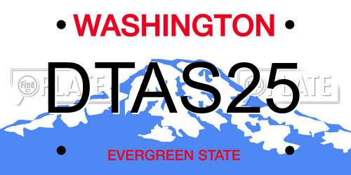 DTAS25 Washington License Plate