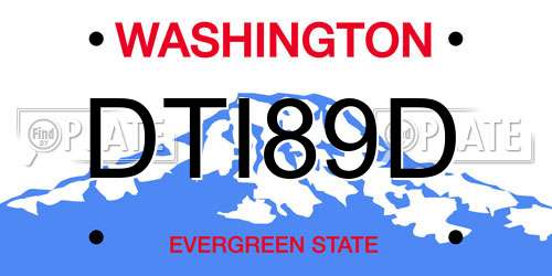 DTI89D Washington License Plate