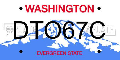 DTO67C Washington License Plate