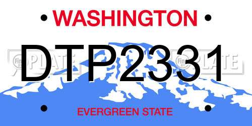DTP2331 Washington License Plate