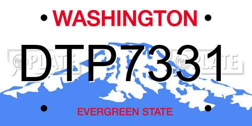 DTP7331 Washington License Plate