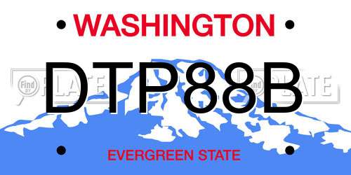 DTP88B Washington License Plate