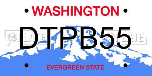 DTPB55 Washington License Plate