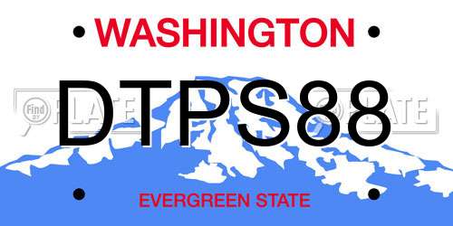 DTPS88 Washington License Plate