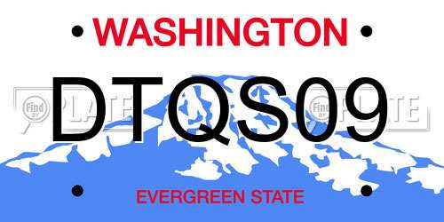 DTQS09 Washington License Plate