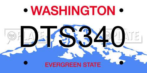 DTS340 Washington License Plate
