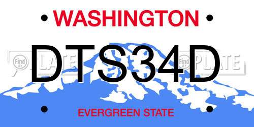 DTS34D Washington License Plate