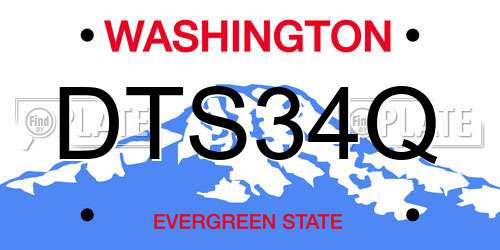 DTS34Q Washington License Plate