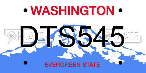 DTS545 Washington License Plate