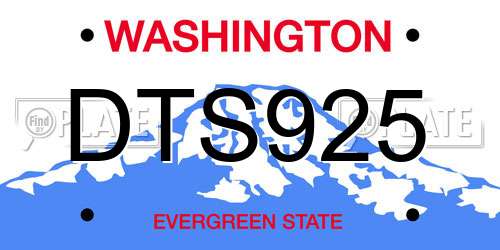 DTS925 Washington License Plate