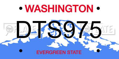 DTS975 Washington License Plate