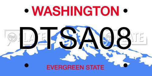 DTSA08 Washington License Plate
