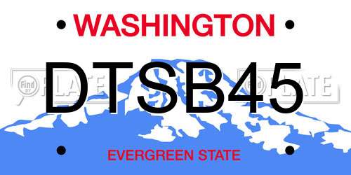 DTSB45 Washington License Plate