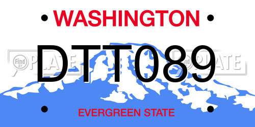DTT089 Washington License Plate