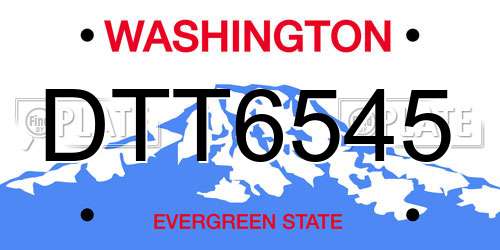 DTT6545 Washington License Plate