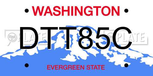DTT85C Washington License Plate
