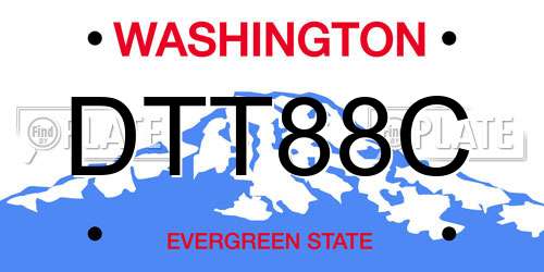 DTT88C Washington License Plate