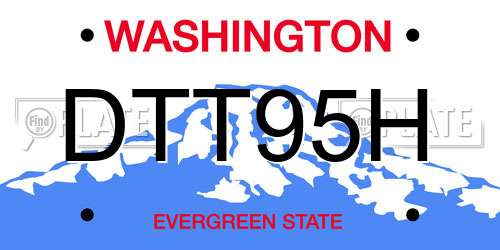 DTT95H Washington License Plate