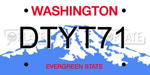 DTYT71 Washington License Plate