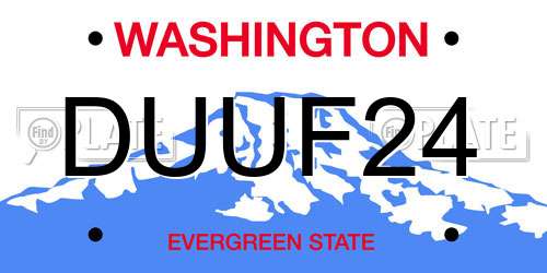 DUUF24 Washington License Plate