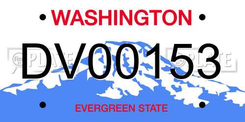 DV00153 Washington License Plate