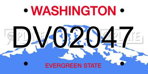 DV02047 Washington License Plate