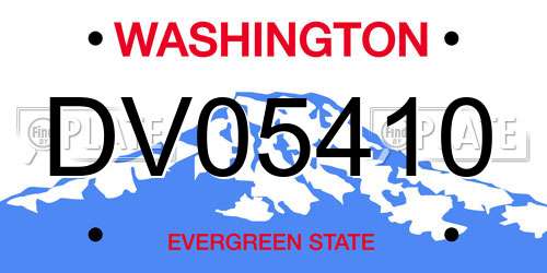 DV05410 Washington License Plate