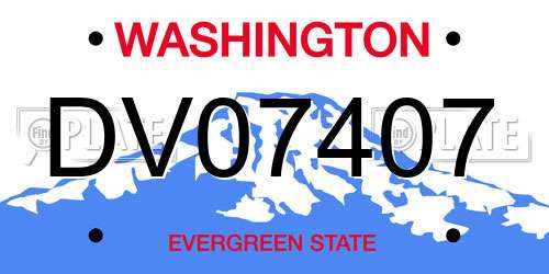 DV07407 Washington License Plate