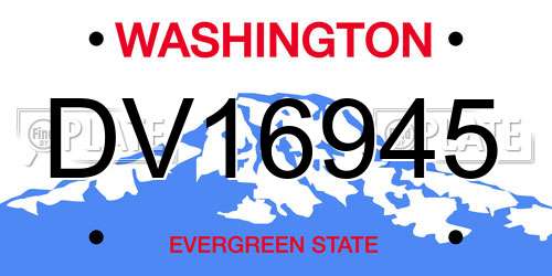 DV16945 Washington License Plate